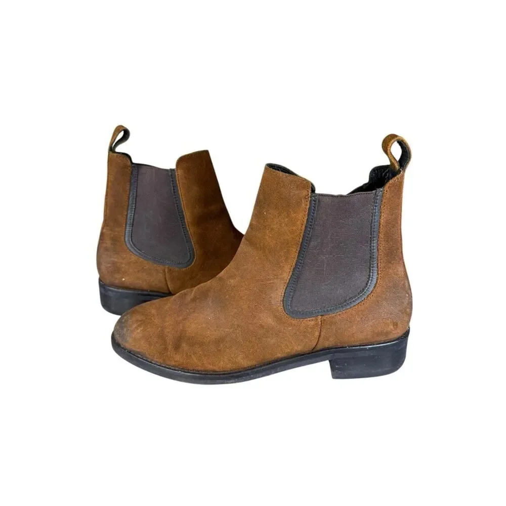 Thursday Boot Co Brown Suede Chelsea Boots Size 8 Duke Style Leather